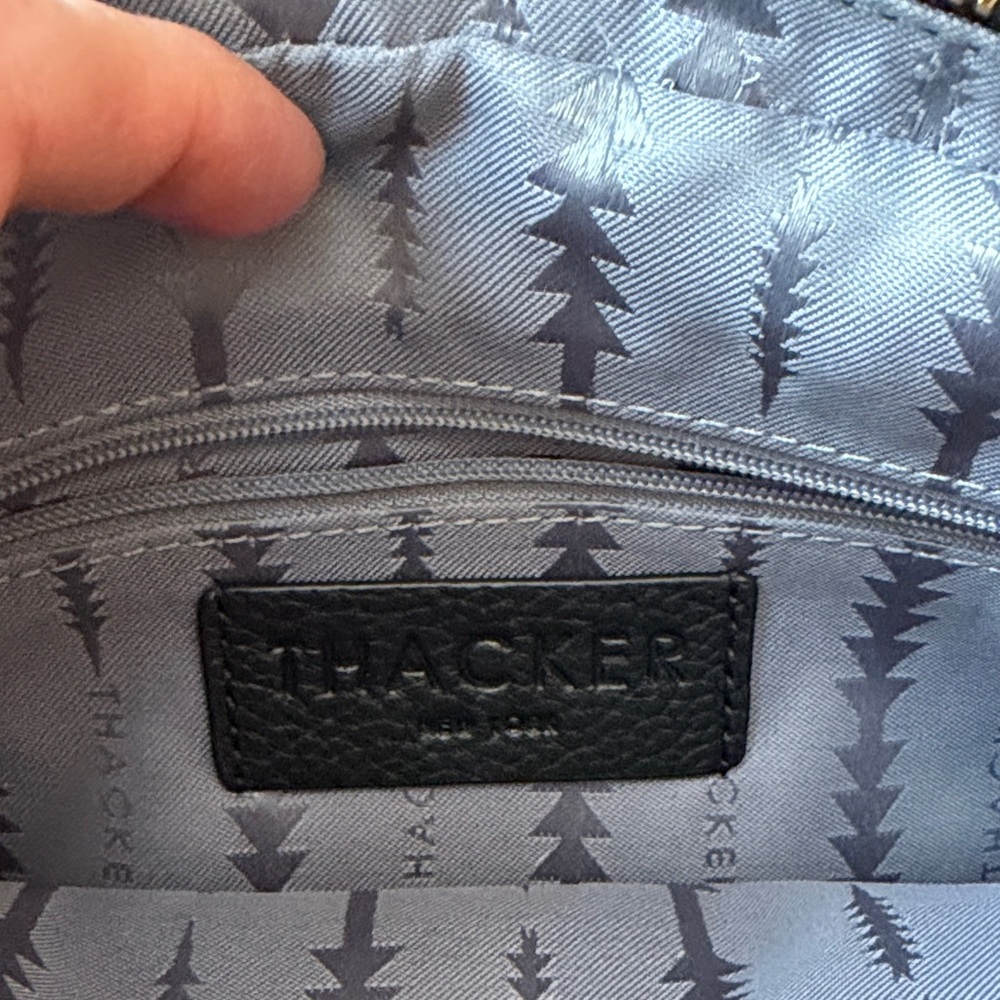 Thacker Shay Leather Camera Crossbody Bag Black Pebble Gold Hardware - Picture 10 of 16